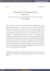 Geometric Unification of Electromagnetism and Gravitation