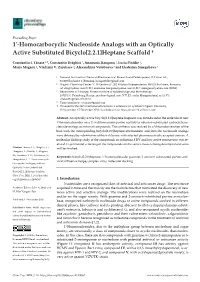 Homocarbocyclic Nucleoside Analogs with an Optically Active Substituted Bicyclo[2.2.1]Heptane Scaffold †