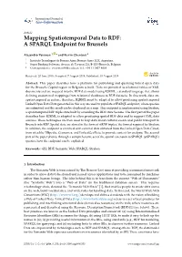 Mapping Spatiotemporal Data to RDF: a SPARQL Endpoint for Brussels