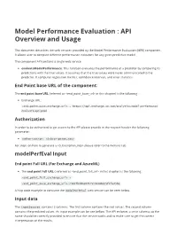 Model Performance Evaluation : API Overview and Usage