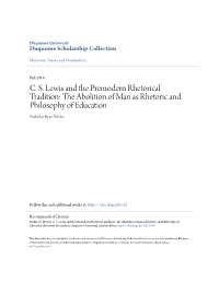 CS Lewis and the Premodern Rhetorical Tradition