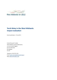 Cultural Olympiad in the West Midlands: an Evaluation of Impact