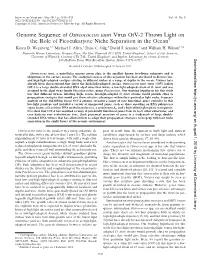 Genome Sequence of Ostreococcus Tauri Virus Otv-2 Throws Light on the Role of Picoeukaryote Niche Separation in the Oceanᰔ Karen D