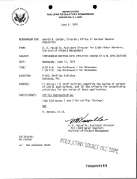 Notification of 790613 Meeting W/Utils