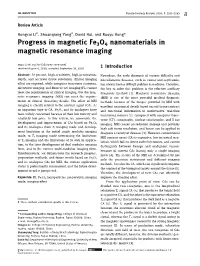 Progress in Magnetic Fe3o4 Nanomaterials in Magnetic Resonance Imaging