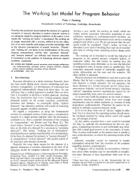 The Working Set Model for Program Behavior