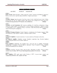 Analog Electronic Circuits 10ES32