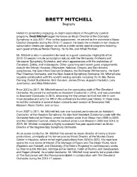 BRETT MITCHELL Biography