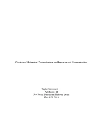 Classicism, Modernism, Postmodernism, and Importance of Communication