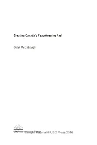 Creating Canada's Peacekeeping Past Colin Mccullough