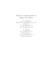 Density of Rational Points on Elliptic K3 Surfaces