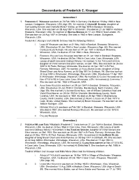 Descendants of Frederick C. Krueger