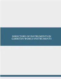 Detailed Instrument List & Descriptions
