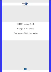 ESPON Project 3.4.1. Europe in the World