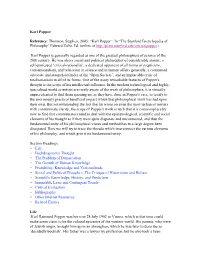 Karl Popper Reference: Thornton, Stephen, 2005