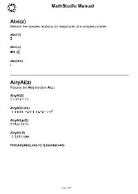Mathstudio Manual