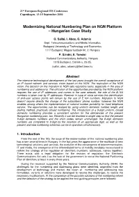 Modernizing National Numbering Plan on NGN Platform – Hungarian Case Study