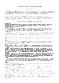 Programming Resume