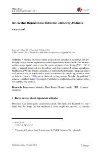 Referential Dependencies Between Conflicting Attitudes