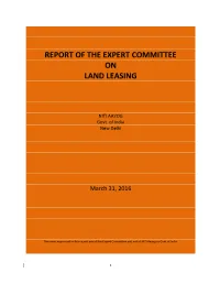 Report of the Expert Committee on Land Leasing