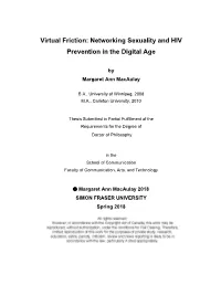 Virtual Friction: Networking Sexuality and HIV Prevention in the Digital Age