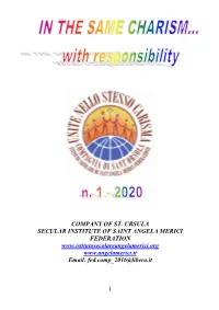 1 Company of St. Ursula Secular Institute of Saint