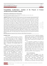 Analysis of the Projects of Iranian Architectures in Foreign Countries