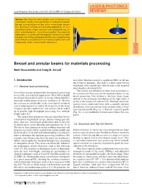 Bessel and Annular Beams for Materials Processing