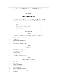 Draft Fatal Accident Inquiry Rules