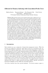 Efficient In-Memory Indexing with Generalized Prefix Trees