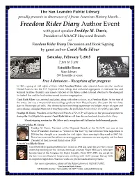Freedom Rider Diary Author Event with Guest Speaker Freddye M