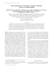 Rare Deep-Rooting Y Chromosome Lineages in Humans: Lessons for Phylogeography
