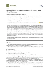 Separability of Topological Groups: a Survey with Open Problems
