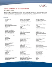 APQC Member List by Organization As of May 31, 2014