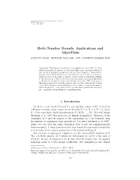 Betti Number Bounds, Applications and Algorithms