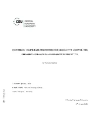 Countering Online Hate Speech Through Legislative Measure: The