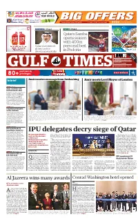 IPU Delegates Decry Siege of Qatar