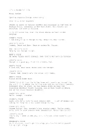 It's a Wonderful Life Final Script Opening Sequence/George Saves