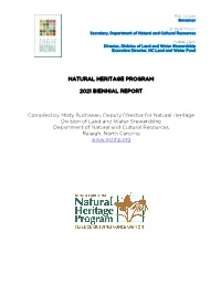 NATURAL HERITAGE PROGRAM 2021 BIENNIAL REPORT Compiled
