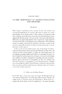 On the 'Orientation' of Ancient Synagogues and Churches