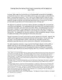 Peering Down the Memory Hole: History, Censorship and the Digital Turn Glenn Tiffert1