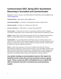 Quantitative Reasoning in Journalism and Communication