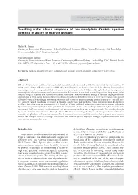 Seedling Water Stress Response of Two Sandplain Banksia Speciesdiffering