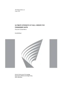 ULTIMATE STRENGTH of HULL GIRDER for PASSENGER SHIPS Doctoral Dissertation