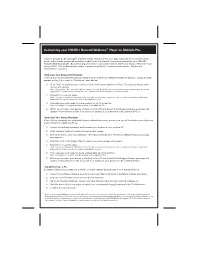 Authorizing Your NW-HD1 Network Walkman™ Player on Multiple Pcs