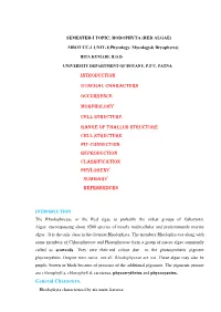 Introduction General Characters Occurrence Morphology Cell