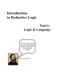 Introduction to Deductive Logic