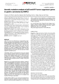 Somatic Mutation Analysis of P53 and ST7 Tumor Suppressor Genes in Gastric Carcinoma by DHPLC