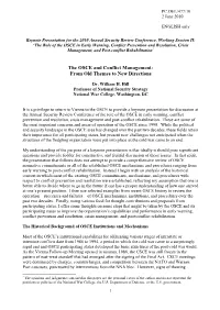 The OSCE and Conflict Management: from Old Themes to New Directions