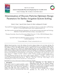 Determination of Discrete Particles Optimum Design Parameters for Surface Irrigation System Settling Basin